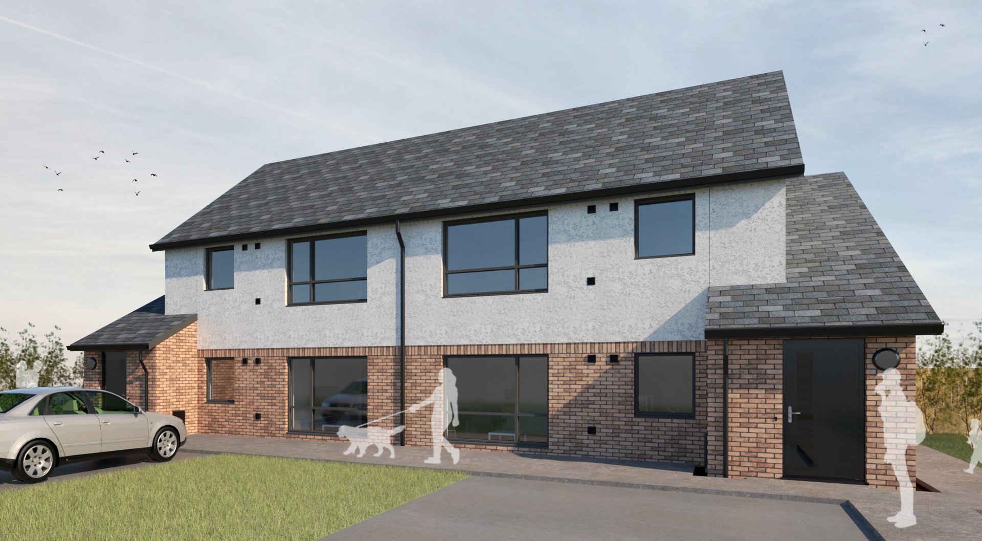 CGI of new affordable housing development in Larkhall 