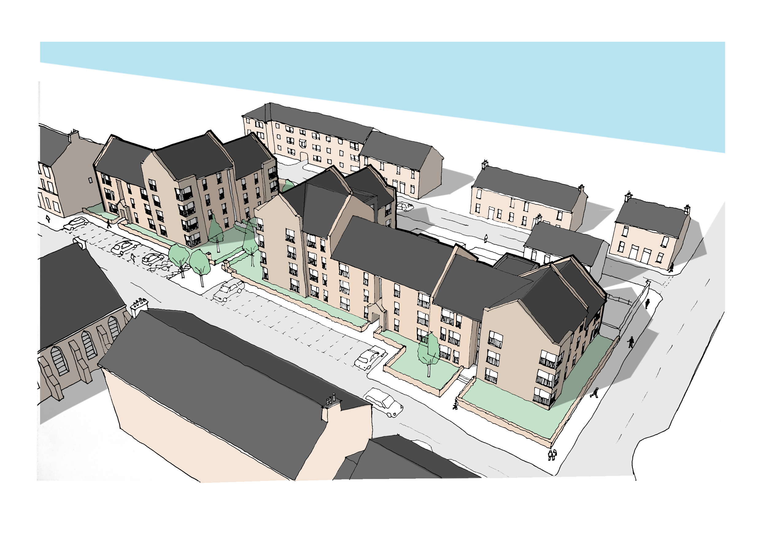 CGI of new affordable housing development in Kirkintilloch