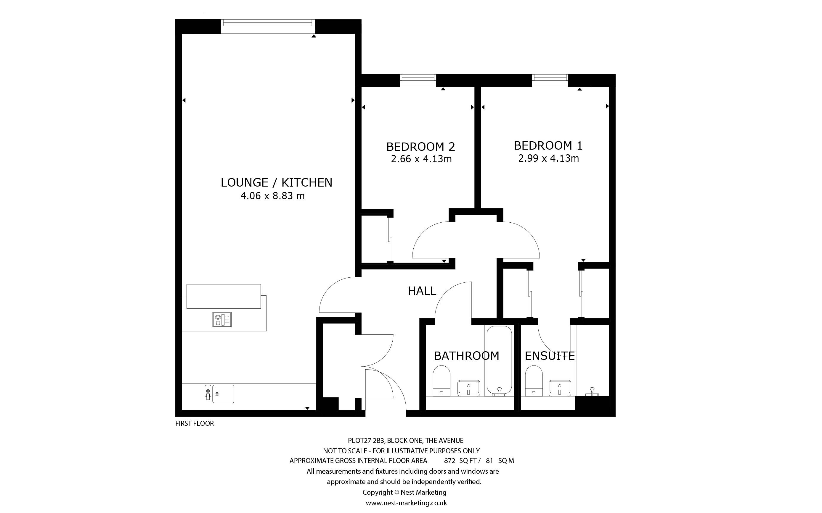 Apartment Type 2B3-27 Floorplan