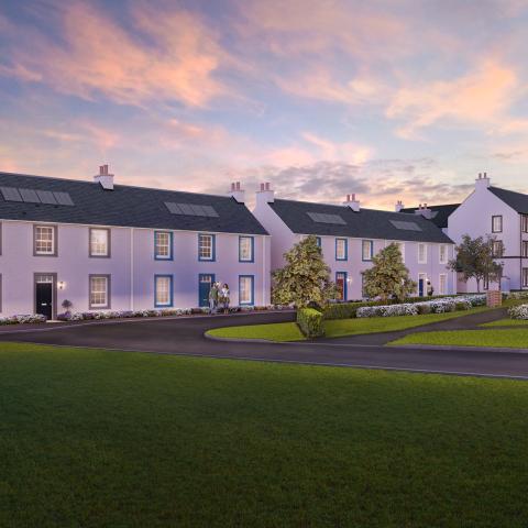 CGI street scene of Longniddry Village phase 2