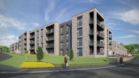 CGI of block B at West Craigs Green