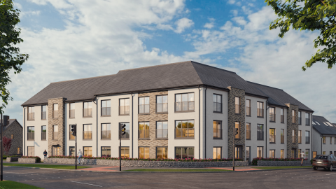 CGI of Longthorn Gardens apartment block 