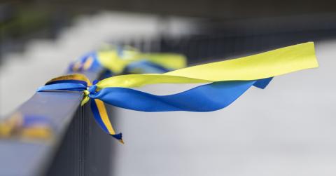 Ribbon of the national colours of Ukraine 