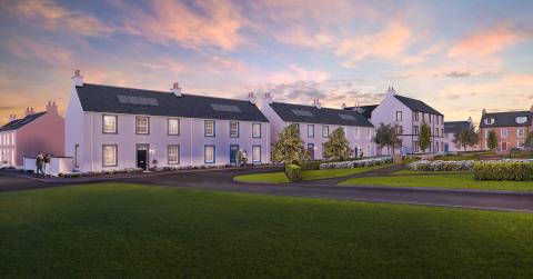 CGI street scene of Longniddry Village phase 2